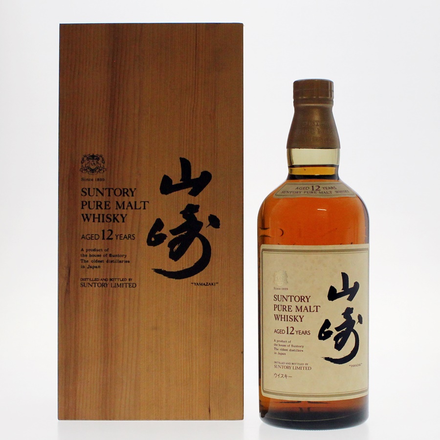 未開封】山崎12年 ピュアモルト750ml 43% 木箱の蓋なし - ウイスキー